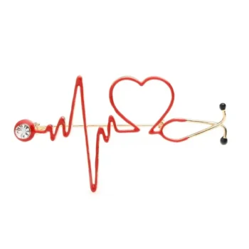 Heartbeat Stethoscope Brooch