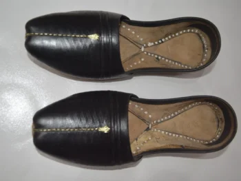 Black Leather Khussa for Men