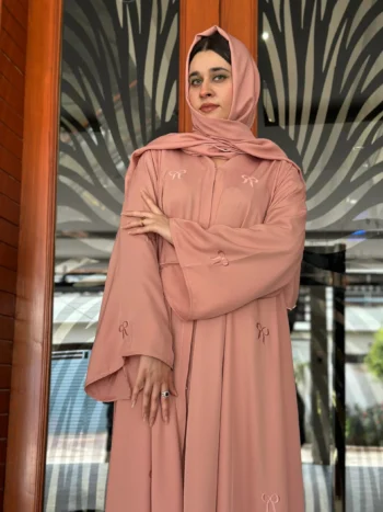 Rose Elegance Stonework Abaya-309